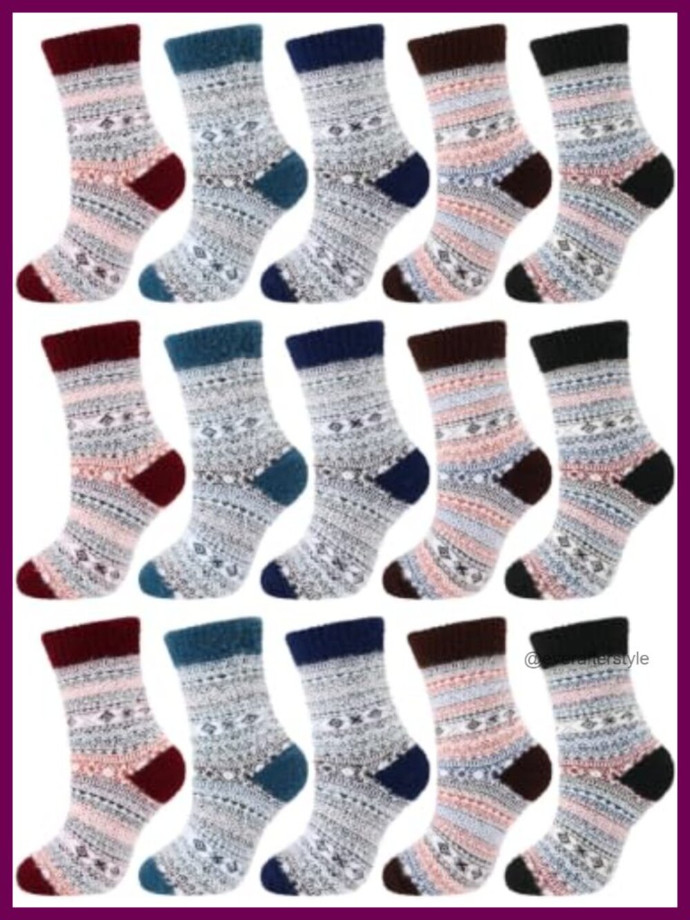15 Pair Fuzzy Slipper Socks Coral Fleece Non-Slip Winter Sleep Socks